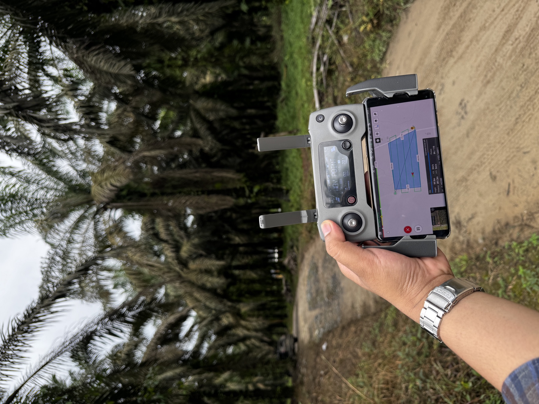 Mission planning on a handheld controller at the plantation